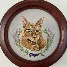 My project for course: Embroidered Pet Portraits: The Thread Painting Technique Ein Projekt aus dem Bereich Stickerei, Naturalistische Illustration und Textildesign von Kimberly Layton - 14.03.2024