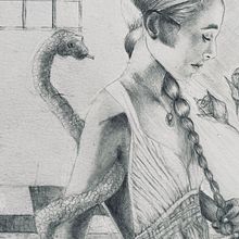 My project for course: Drawing From Imagination with Graphite and Charcoal . Traditional illustration, Fine Arts, Pencil Drawing, Drawing, Artistic Drawing, and Figure Drawing project by Laura Di Stefano - 03.17.2024