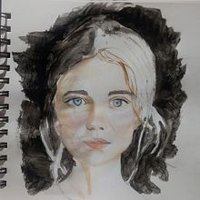 Il mio progetto del corso: Ritratto ad acquerello a partire da una fotografia. Projekt z dziedziny Trad, c, jna ilustracja, Malowanie akwarelą i Portret użytkownika viola_damen - 17.03.2024