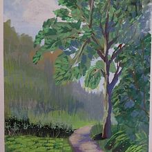My project for course: Landscape Painting with Gouache for Beginners. Fine Arts, Painting, Naturalistic Illustration, and Gouache Painting project by Susanna Lappalainen - 03.18.2024
