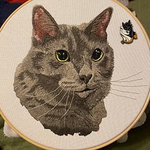 Mosi: my companion for 17 years. Un proyecto de Bordado, Ilustración naturalista				 y Diseño textil de Sara Ray - 08.03.2024