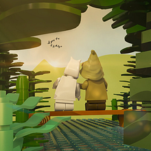 Moomin Valley - Lego Fanart. Un progetto di Modellazione 3D, 3D, Progettazione 3D e Pittura digitale di Ana Karoline Grellmann Cardoso - 19.03.2024