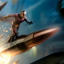 ANTMAN ON A BULLET (Poster Fanmade). Un proyecto de Diseño, Fotomontaje, Diseño de carteles y Publicidad de Iván Cortés Candalija - 21.03.2024
