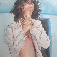 Humid peach . Un proyecto de Pintura a la acuarela de Stephanie Lee - 05.03.2024