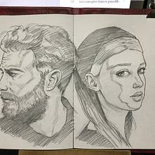 Mi proyecto del curso: Sketchbook de retrato: explora el rostro humano. Sketching, Drawing, Portrait Drawing, Artistic Drawing, and Sketchbook project by Hugo Ramirez - 03.24.2024