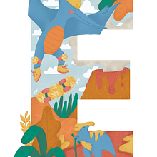 Le E de Elliot. Lettering, Digital Illustration, Children's Illustration, and Narrative project by Cindy Massiot - 03.25.2024
