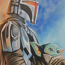 acuarela mandalorian Ein Projekt aus dem Bereich Traditionelle Illustration von Eloina Rodriguez Santana - 26.03.2024