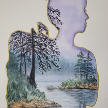 My project for course: Double Exposure Watercolor: Painting Nature. Traditional illustration, Watercolor Painting, Realistic Drawing, and Naturalistic Illustration project by Bobby Venedam - 03.26.2024