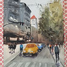 Mi proyecto del curso: Paisajes urbanos en acuarela . Seni Rupa, Lukisan Cat Air & Ilustrasi Arsitektur proyek oleh Rocío Lavado Valenzuela - 03.27.2024