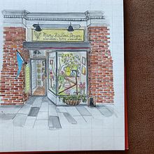 Local Gift Shop. Painting, Drawing, Watercolor Painting, and Architectural Illustration project by kathy_19 - 03.27.2024