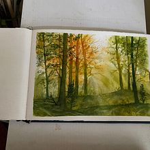 My project for course: Dreamy Watercolor Landscapes: Paint with Light. Un projet de Peinture , et Aquarelle de vickiemorin7 - 25.03.2024