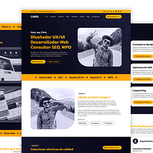 Sitio web tipo Portafolio Personal diseñado en Figma con versiones Escritorio y Responsive Mobile. Web Design, and Web Development project by Cristian Flores Mera - 03.22.2024