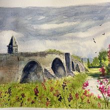 My project for course: Watercolor Landscapes: Experimental Tools and Techniques. Un proyecto de Bellas Artes, Pintura y Pintura a la acuarela de Barb O - 29.03.2024