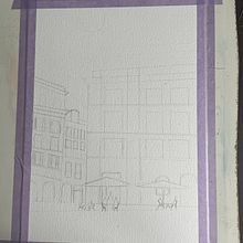 Mon projet du cours : Techniques modernes pour des ​paysages urbains à l'aquarelle. Pintura, e Pintura em aquarela projeto de nive57 - 31.03.2024