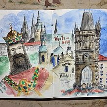 Mein Abschlussprojekt für den Kurs: Aquarellsketching: Drück deine Ideen aus Ein Projekt aus dem Bereich Traditionelle Illustration, Skizzenentwurf, Kreativität, Zeichnung, Aquarellmalerei und Sketchbook von Ivo Petschke - 01.04.2024
