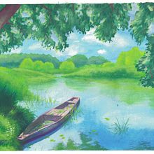 My project for course: Landscape Painting with Gouache for Beginners Ein Projekt aus dem Bereich Bildende Künste, Malerei, Naturalistische Illustration und Gouachemalerei von Sarah Baron - 02.04.2024