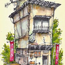 Mi proyecto de urban sketching con rotuladores . Membuat sketsa, Menggambar, Ilustrasi Arsitektur, Buku sketsa & Ilustrasi Tinta proyek oleh Desiree Delgado - 04.02.2024