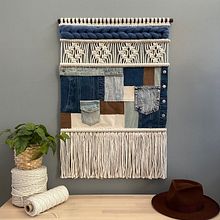 Upcycled Denim Wall Hanging . Macramé, and Fiber Arts project by Alisha Ing - 04.02.2024