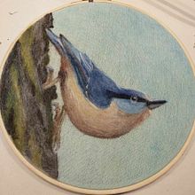 My project for course: Needle Felting: Paint Portraits with Wool. Arts, Crafts, Fiber Arts, Naturalistic Illustration, Needle Felting, and Textile Design project by abiggs1966 - 04.04.2024