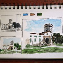 My project for course: Travel Sketches in Watercolor: Capture your Surroundings. Traditional illustration, Painting, Sketching, Drawing, Watercolor Painting, Architectural Illustration, and Sketchbook project by jackie.francis - 04.04.2024