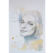 Meu projeto do curso: Retrato experimental com tinta, álcool e chá. Fine Arts, Painting, Drawing, Ink Illustration, and Watercolor Painting project by CLAUDIA VASQUES - 04.04.2024