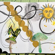 My project for course: Creative Notebook: Experiment with Collage, Stamps, and Decoupage Ein Projekt aus dem Bereich Traditionelle Illustration, Collage, Kartonmodellbau und Sketchbook von Lisa Gibson - 06.04.2024