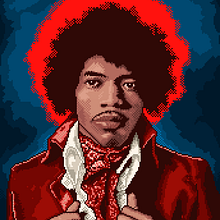 The Jimi Hendrix Experience. Een project van Traditionele illustratie, Digitale illustratie y Pixel art van Francis Casanova - 06.04.2024