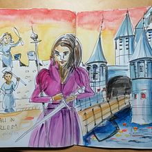 Mijn project van de cursus: Artistiek schetsen met aquarel: durf je ideeën te uiten. Un proyecto de Ilustración tradicional, Bocetado, Creatividad, Dibujo, Pintura a la acuarela y Sketchbook de marion_rozenhart - 07.04.2024