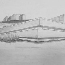 National Theatre - side view. Architecture project by Tracey Higgins - 04.05.2024