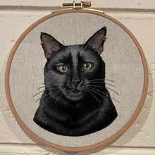 My project for course: Embroidered Pet Portraits: The Thread Painting Technique. Un proyecto de Bordado, Ilustración naturalista				 y Diseño textil de Zülal Topağaç - 07.04.2024
