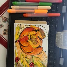Chicken Tulip. Traditional illustration project by ejehdies - 04.07.2024
