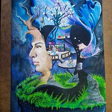 Mi proyecto del curso: Ilustración surrealista con acuarela y tinta. Un progetto di Illustrazione tradizionale, Belle arti, Pittura, Disegno e Pittura ad acquerello di Carlos Adrián De La Paz Almaraz - 08.04.2024