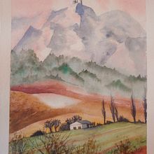 Mon projet du cours : Paysages naturels à l’aquarelle. Fine Arts, Painting, and Watercolor Painting project by veronique_lauron - 04.08.2024