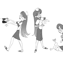 My project for course: Captivating and Dynamic Character Creation. Projekt z dziedziny Trad, c, jna ilustracja, Projektowanie postaci, Ilustracja c, frowa, R, sunek c i frow użytkownika Anat Oz - 09.04.2024