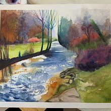 My project for course: Painting Realistic Watercolor Landscapes. Artes plásticas, Pintura, Esboçado, Pintura em aquarela e Ilustração naturalista projeto de Francesca Flores - 10.04.2024