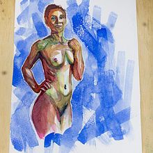 Mon projet du cours : Figure humaine à l'aquarelle. Un progetto di Illustrazione tradizionale, Belle arti, Pittura, Pittura ad acquerello, Disegno realistico e Disegno anatomico di blakk_high_leaf - 09.04.2024