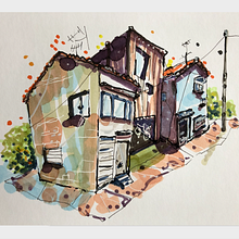 Il mio progetto del corso: Disegno architettonico espressivo con pennarelli colorati. Sketching, Drawing, Architectural Illustration, Sketchbook & Ink Illustration project by gina_posta - 04.12.2024