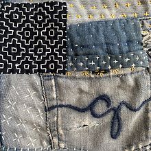 Sashiko Studio Jeans. Arts, Crafts, Textile Design, and Embroider project by Kate Ward - 04.12.2024