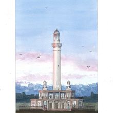 First Lighthouse of Oostende. Architecture, Architectural Illustration, Drawing, Pencil Drawing, and Sketching project by Philip Vandenbussche - 04.13.2024