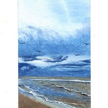 The Surf. Watercolor Painting, L, scape Architecture, Drawing, and Sketching project by Philip Vandenbussche - 04.13.2024