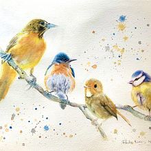 My project for course: Artistic Watercolor Techniques for Illustrating Birds. Projekt z dziedziny Trad, c, jna ilustracja, Malowanie akwarelą, R, sunek realist, czn, Ilustracja naturalist i czna użytkownika paula.ladner - 06.04.2024