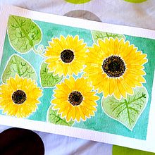 Mi proyecto: Girasoles 🌻. Un proyecto de Ilustración tradicional, Bellas Artes, Pintura, Pintura a la acuarela y Teoría del color de Cristal Moreno Polanco - 15.04.2024