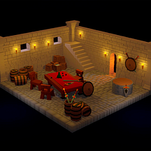 Diorama sala de armas. Un progetto di 3D, Modellazione 3D, Arte concettuale e Videogiochi di Frigga Gallardo - 16.04.2024