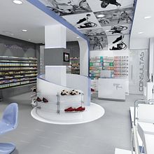 PARAFARMACIA+ORTOPEDIA ALCOR . Un proyecto de Diseño, creación de muebles					, Br, ing e Identidad, Diseño de interiores, Arquitectura interior, Diseño de iluminación y 3D de Anais Chico - 01.01.2018