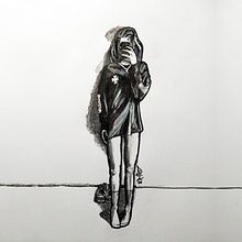 Self-Selfie (mobile_face). Un proyecto de Dibujo, Dibujo de Retrato, Ilustración con tinta e Ilustración tradicional de Camilo Arango - 23.12.2023