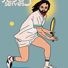 Jesus Serves. Vector Illustration, and Digital Illustration project by woodcutter Manero - 03.22.2024