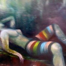 Wraith in greenish light. Un proyecto de Pintura de Norbert Huszar - 21.04.2024