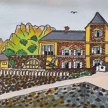 Mon projet du cours : Esquisses d'architecture expressives aux feutres de couleur. Projekt z dziedziny Sketching,  R, sunek,  R, sunek architektoniczn, Sketchbook,  R i sunek atramentem użytkownika Marie-Laure Espérance - 21.04.2024