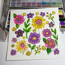 My project for course: Vibrant Floral Patterns with Watercolors. Traditional illustration, Pattern Design, Watercolor Painting, and Botanical Illustration project by Julia Rudens - 04.21.2024