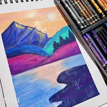 Meu projeto do curso: Desenho de paisagem com giz de cera e pastel: brinque com a luz. Traditional illustration, Fine Arts, Pencil Drawing, Drawing, and Artistic Drawing project by Lilian Oliveira - 04.24.2024